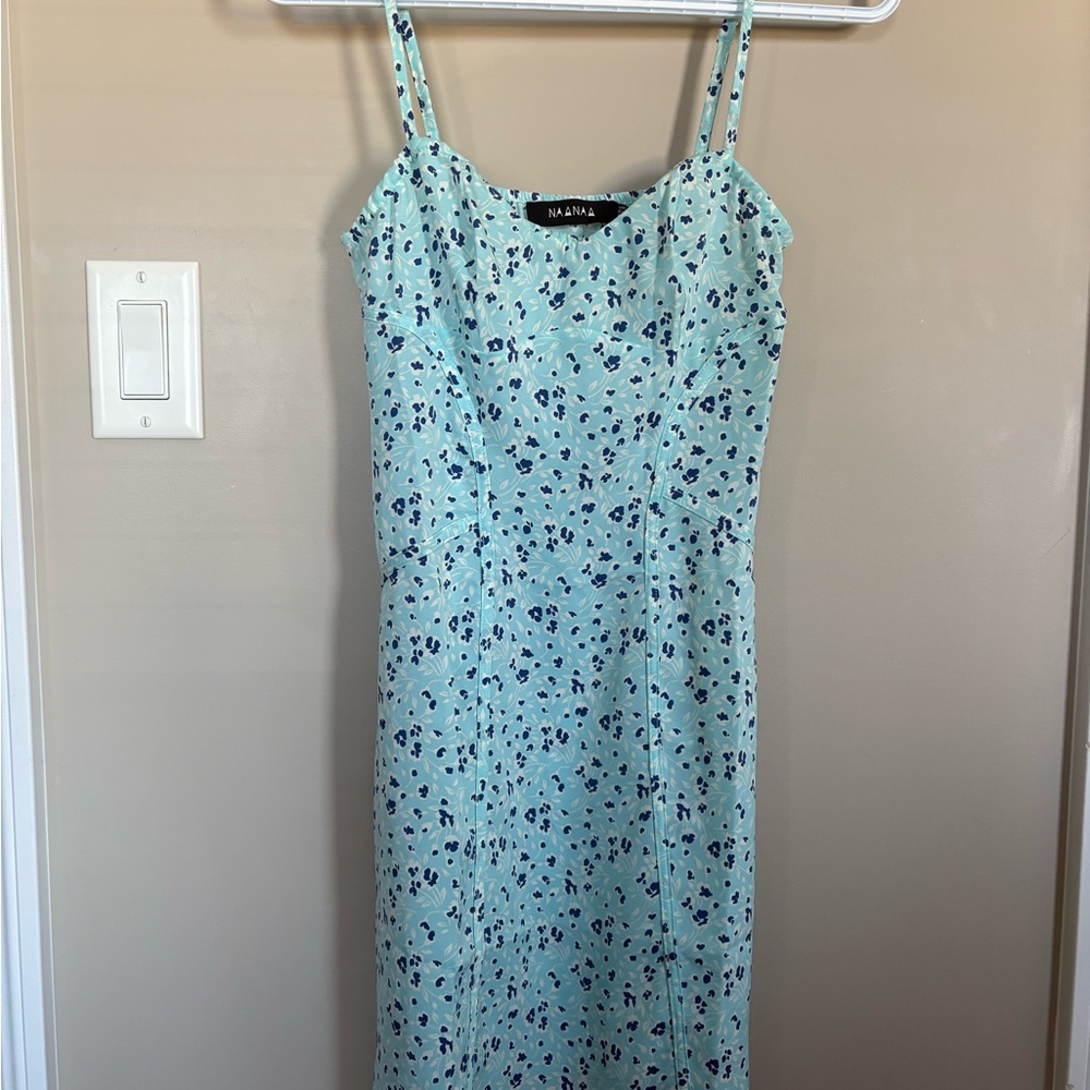 Cami mini dress with blue floral
